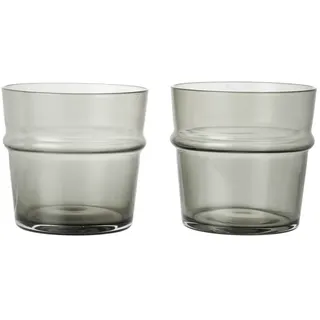 Ferm Living - Boya Trinkglas, low, 30 cl, rauchgrau (2er-Set)