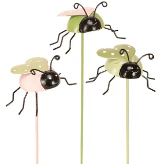 Blumenstecker Marienkäfer Metall Deko Garten 7x4cm 6 Stk, 6 Stück - Einheitsgröße