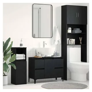 vidaXL Waschbeckenunterschrank 2 Auszüge 80 x 33 x 60 cm Schwarz