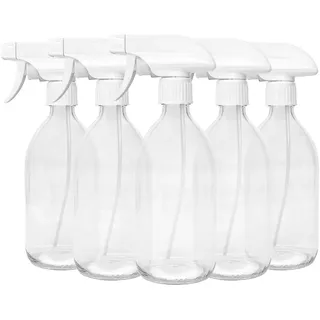 BIOHY Glas Sprühflasche (6er-Set), Zerstäuber, Sprühkopf, Reinigungsmittel | Nachfüllbare Glasflasche mit verstellbarem Sprühnebel, klein und handlich, für Öle und Pflanzen