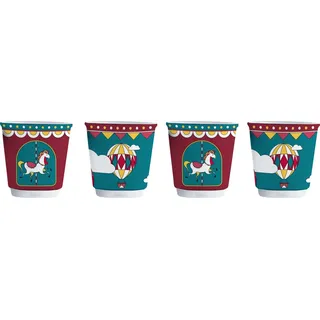 BIALETTI Tasse Espressobecher Mokka- Espressotasse Set 4tlg Bialetti Winter, Material: Porzellan bunt