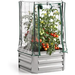 Outsunny Hochbeet Pflanzkasten 53 x 53 x 90 cm Silber