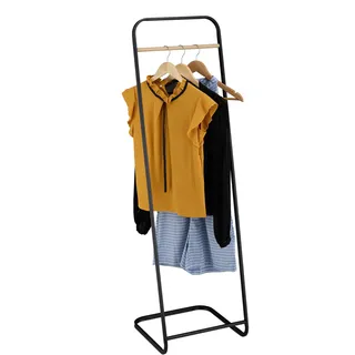 Relaxdays Kleiderständer Freistehend Metall Schwarz/Natur