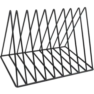 Zeitungsständer Metall, 9 Steckplätze Dreieck Datei Organisator, Zeitungsständer Modern, Magazinständer Katalogsammler Schwarz, Desktop-Bücherregal, Metall Organisation Rack für Schule Office Home