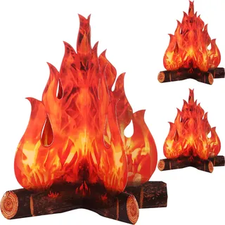 Boao 3D Flammenfackel für Party Dekoration 3 St. Mehrfarbig