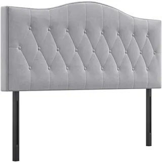 Homcom Kopfteil grau Metall, 8x134x185 cm