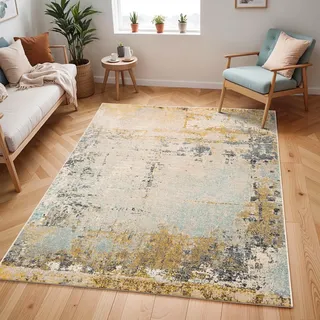 livabliss Lublin Wohnzimmer, Modern – Abstrakt Design in Senfgelb