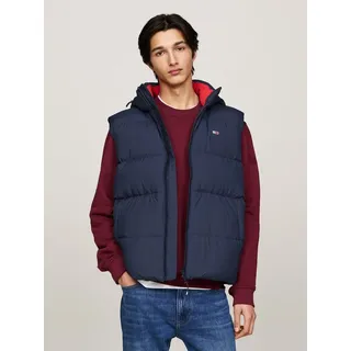 Tommy Jeans Steppweste TJM ESSENTIAL DOWN VEST EXT abnehmbare Kapuze mit Kordelzug blau M (48)