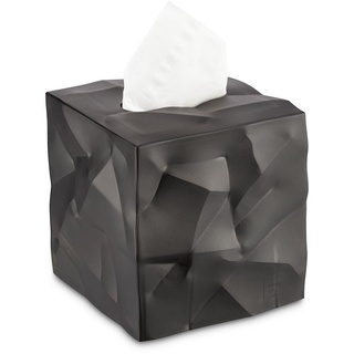 Essey Kosmetiktücher-Box Wipy Cube I, quadratischer Taschentuchspender, Design Taschentuchbox, schwarz, 13x13x13 cm