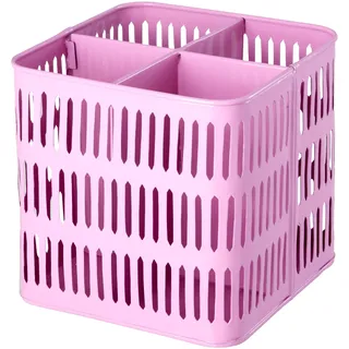 RICE Metall Korb quadratisch pink, 18 x 18 x 17 cm