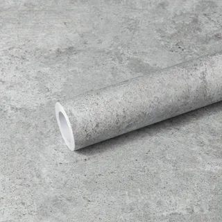 Abyssaly Klebefolie Möbel Hell Grau, Möbelfolie Selbstklebende Folie, Betonoptik Fensterbank Dekorfolie für Möbel Wand Schränke Küche Tische Tapete 60cm X 600cm