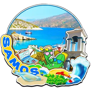 Orlybar Griechenland Samos Dekorativer Magnet 3D Kühlschrank Stadt Reise Souvenir Touristengeschenke Handarbeit Handwerk Kühlschrankmagnet Heimdekoration -5084