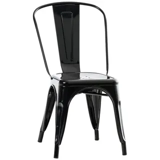 furnicato Stuhl Stapelstuhl Benedikt 89x44x48 cm schwarz (1 St), Stapelbare Sitzgelegenheit mit hoher Lehne für dein Zuhause schwarz