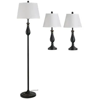 Homcom Tischlampen-Set Schwarz 2 St.