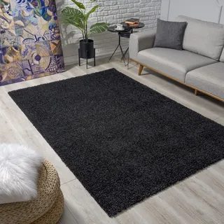 Sanat LOCA Hochflorteppich 60 x 110 cm Schwarz