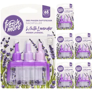 Fresh & More Nachfüller für 3Volution White Lavender (6er Pack) 20ml | Lufterfrischer, Raumduft-Nachfüllflakons, florales Lavendelaroma.