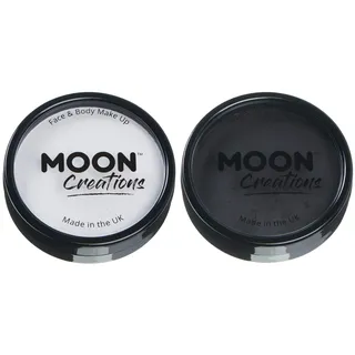 Moon Creations Pro Gesichts- und Körper-Make-up, Monochrom-Set, professionelle Farbfarben-Kuchentöpfe für Gesichtsfarbe, Kostüme, Feste, Halloween für Kinder, Erwachsene
