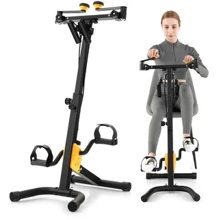 KOMFOTTEU Multifunktional Heimtrainer Fahrrad für Senioren, Pedaltrainer Arm- und Beintrainer, verstellbare Höhe & Widertandstufen, Bewegungstrainer Fitnessbike