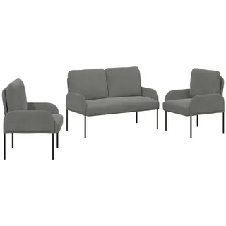 vidaXL Couch 3-Sitzer Dunkelgrau
