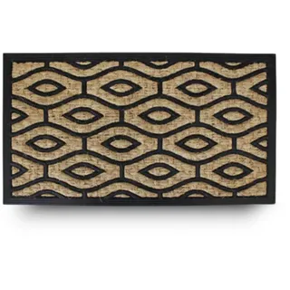 LifeChic Fußmatte Spider mit Kokosfasern, schmutzabweisender Teppich für den Eingang, rechteckig, 40 x 70 cm, Unterseite aus rutschfestem Gummi – Rautenmuster