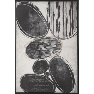 Beliani, Wanddeko, Leinwandbild abstrakt schwarz / weiß 63 x 93 cm LONIGO (63 x 93 cm)