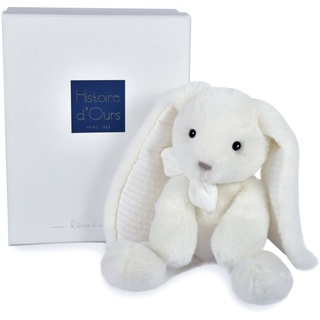 Histoire d'ours - Plüschtier Hase – weiß – 30 cm – Preppy CHIC – HO3134