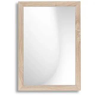 Infantasie N°3 Wandspiegel mit Rahmen nach Maß 30x80 cm, Eiche Sonoma | Echtglas, abgerundete MDF-Profilleiste 38 mm foliert, HDF-Rückwand, Aufhängung horizontal/vertikal, handgefertigt