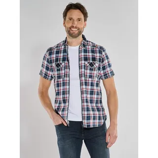 engbers Herren Kurzarm-Hemd kariert Rot regular Button Down - S