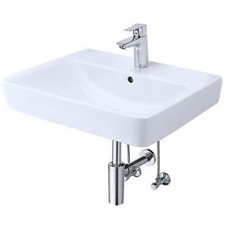 Geberit Renova Plan Waschtisch-Set CG06161000 (60 x 48 cm, Ohne Spezialglasur, Hahnloch: Mitte, Mit Überlauf, Weiß, Mit Zubehör)