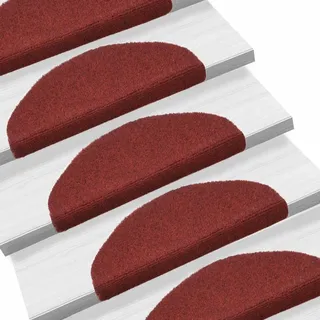 homiuse Selbstklebende Treppenmatten 10 STK. Rot 65x21x4 cm Nadelvlies Treppenstufen Matten Modern Stufenteppich Stufenmatten Innen Treppenstufen Antirutsch Treppenstufen Schutz Warm & Komfortabel