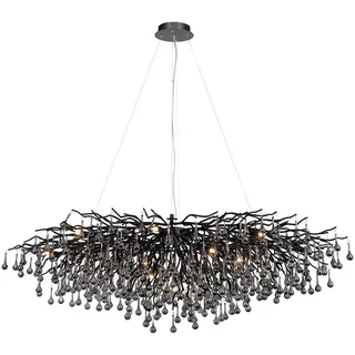 Paul Neuhaus Icicle 15-flg. 75 cm schwarz Aluminium Glas Metall