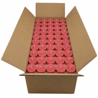 100% Bienenwachs Teelichter Rot 40/18 mm ohne Alu-Hülle, KERZENFARM HAHN, Brenndauer 3,5h, 200 St.