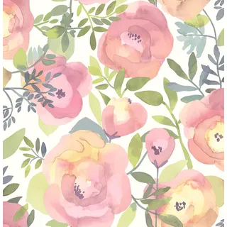 NuWallpaper NU3035 Peachy Keen Pink Peel & Stick Tapete, Grün, Pink, 548,6 x 52,1 x 0,3 cm