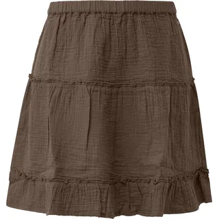 QS Miniröck Kurzer Musselin-Rock Braun 36