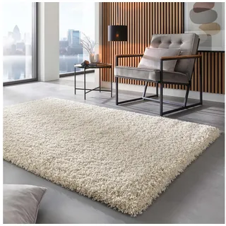 TaraCarpet Langflor-Teppich Ragolle Twilight, rechteckig, Höhe: 60 mm, Shaggy Hochflorteppich weiß Wohnzimmer Schlafzimmer 133x195 grau|weiß rechteckig | 133 cm x 195 cm x 60 mm