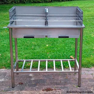 None Grilltisch aus Edelstahl silber