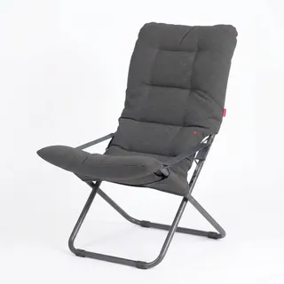 fiam FIESTA SOFT XL - Anatomischer Liegestuhl für den Außenbereich, verstellbar (Anthrazit)