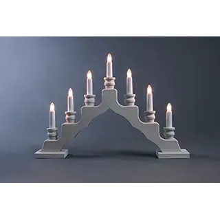 Trendiger Schwede - rendger Schwede - Schwedenbogen weiß – Schwibbogen – Lichterbogen – 47,5 x 33 cm - Erzgebirge - NEU