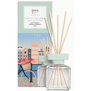 ipuro floral Amsterdam Raumduft mit fruchtig floralen Noten - angenehmer Raumerfrischer der Europakollektion für ein einzigartiges Duft-Erlebnis - Lufterfrischer Wohnung mit Duftstäbchen 50ml