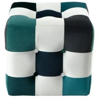 Skye Decor Pouf Patchwork (1-St), Gemusterter Polsterpouf blau
