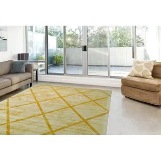 calo-deluxe Viteox 210 Kurzflorteppich 80 x 150 cm Gelb