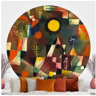 Bilderdepot24 Vliestapete rund Paul Klee Vollmond, Glatt, Matt, (Vliestapete selbstklebend), Wohnzimmer Schlafzimmer Küche Wandtattoo Motivtapete Klebe Wandtapete beige|braun 200 m x 200 m