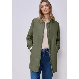 Blouson STREET ONE, Damen, Gr. 34, schwarz vetiver grün, Stoff, Obermaterial: 100% Polyester. Futter: 100% Polyester, unifarben, comfort fit normal, Rundhals, Bündchen, Jacken Blouson, mit 2-Wege Reißverschluss
