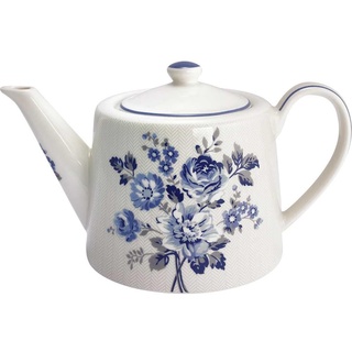 GreenGate Teekanne Harmony Weiß Kanne Porzellan Geschirr mit Blumen 1 Liter