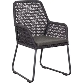 deVries Adora Diningsessel Rope 64 x 64 x 92 cm schwarz/grau