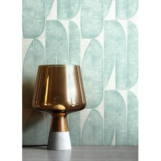Newroom Vliestapete Madina Turquoise Tapete Mustertapete Bananenblätter,Blätter,Grafik, Türkis Tapete Modern Bananenblätter - Mustertapete Dschungeltapete Hellgrau Tropisch Floral Blätter Grafik für Schlafzimmer Wohnzimmer Küche, Dschungeltapete blau