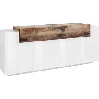 Sideboard INOSIGN "Coro" Sideboards Gr. B/H/T: 200 cm x 85,6 cm x 45 cm, weiß (weiß hochglanz, ahornfarben) Sideboards Breite ca. 200 cm