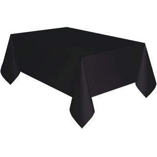 amscan 9915405-216 Schwarze Kunststoff-Tischdecke, Einfarbig