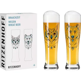 Ritzenhoff & Breker Ritzenhoff Brauchzeit Weizenbiergläser Eule und Bär 2er Set Gläser 2 ct