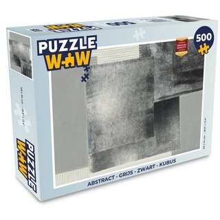 MuchoWow Puzzle Abstrakt - Grau - Schwarz - Würfel, 500 Puzzleteile, Foto-Puzzle, Bilderrätsel, Puzzlespiele, Spielzeug bunt